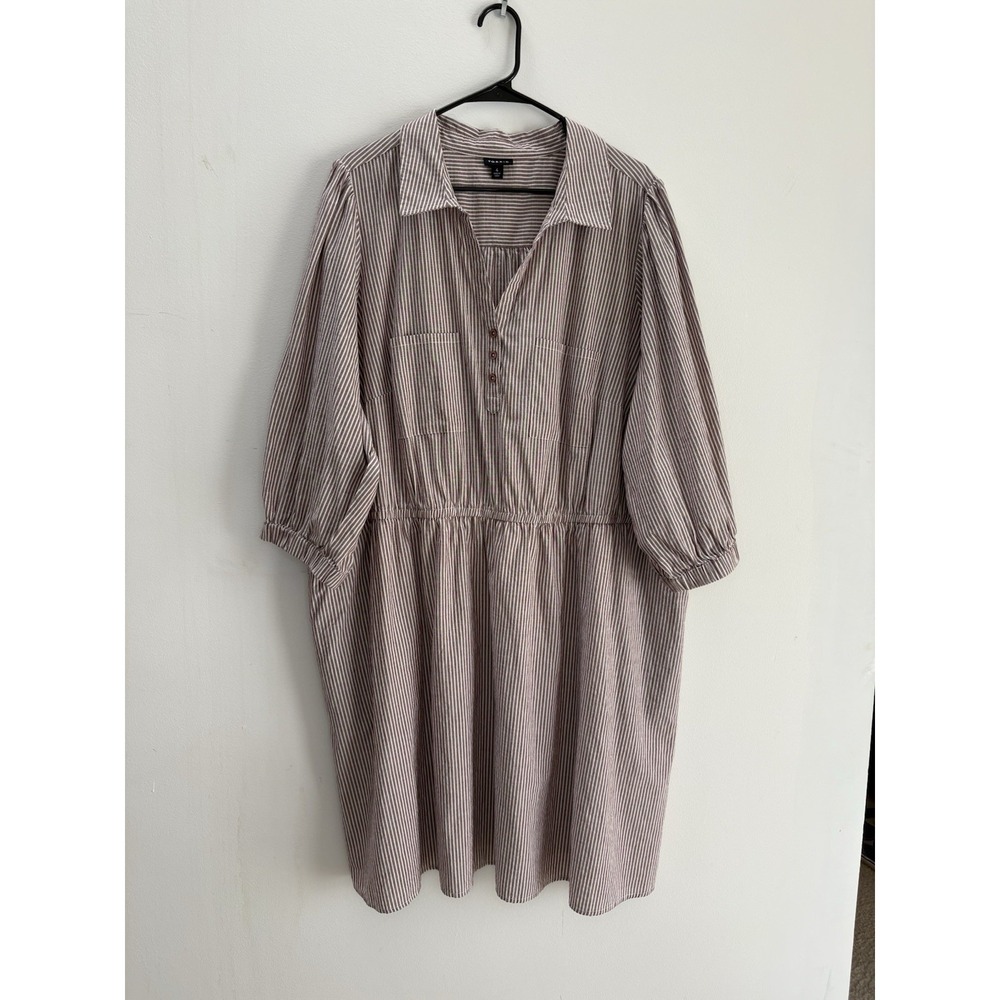 TORRID Womens Plus Size 4/4X (26) Mini Blouson Sleeve Striped Shirt Dress